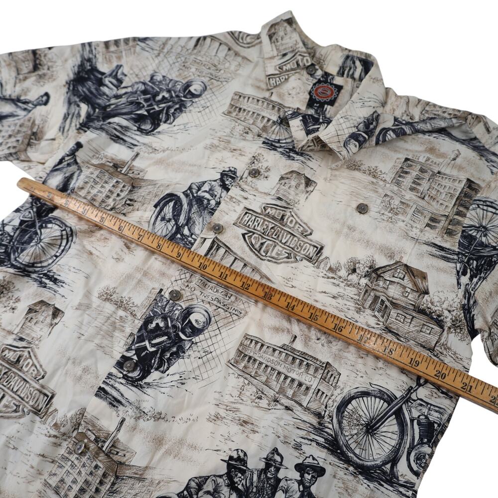 Vintage Harley Davidson x Tori Richards Allover Print Viscose Button Up Shirt - Picture 7 of 9